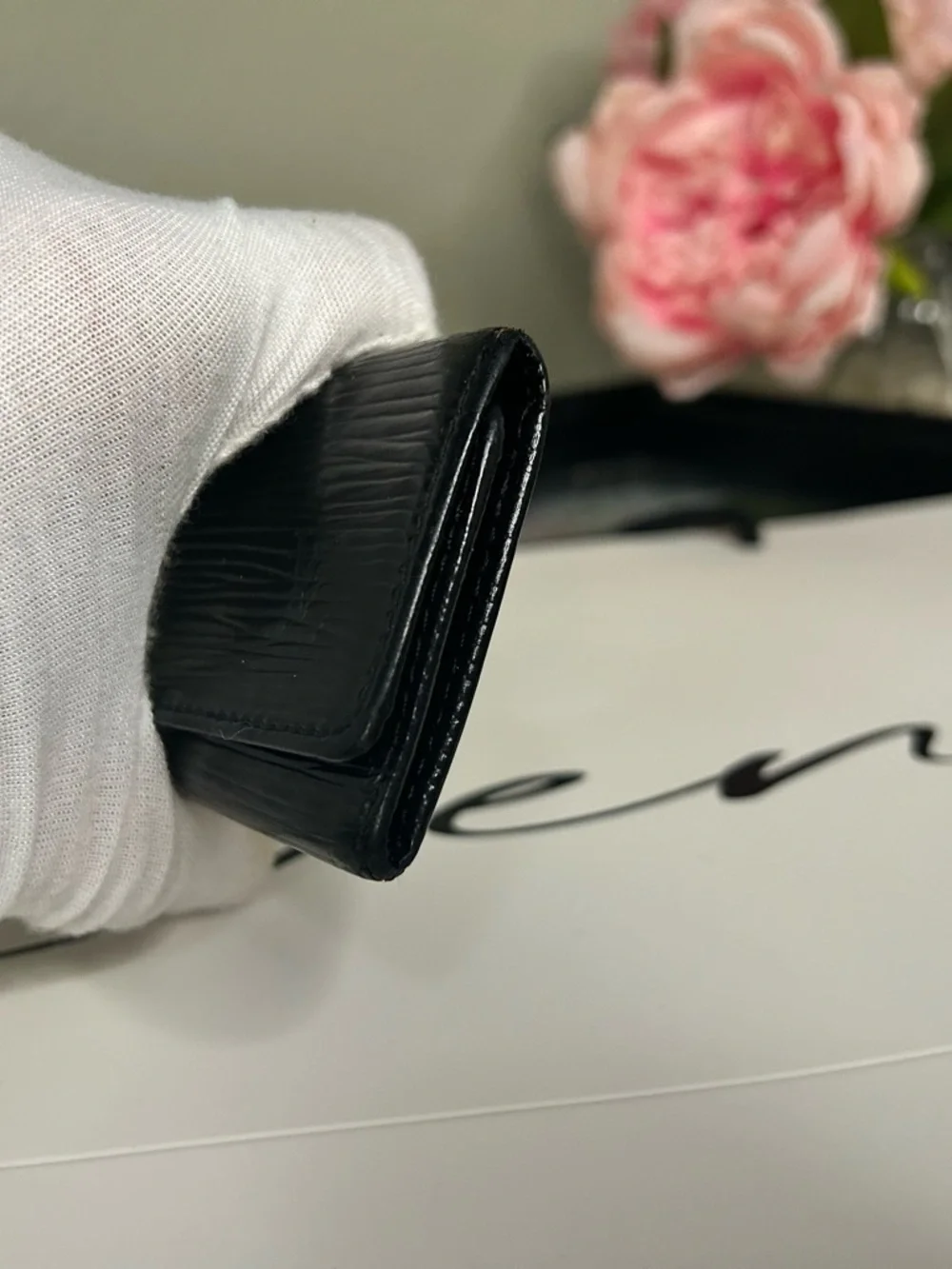 Father’s Day Louis Vuitton Black Epi Leather Wallet Key Case